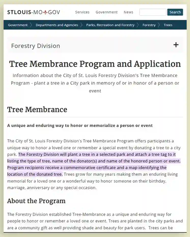 memorial trees