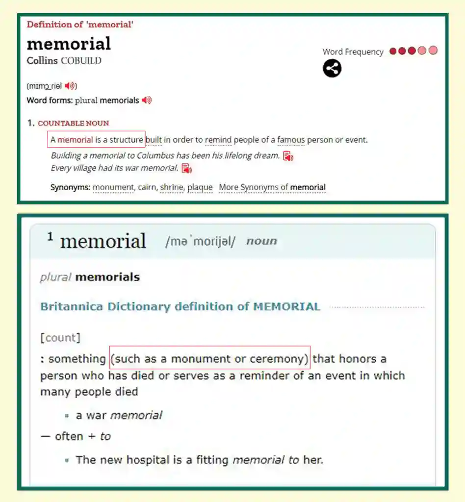 memorial ideas. definition of memorials