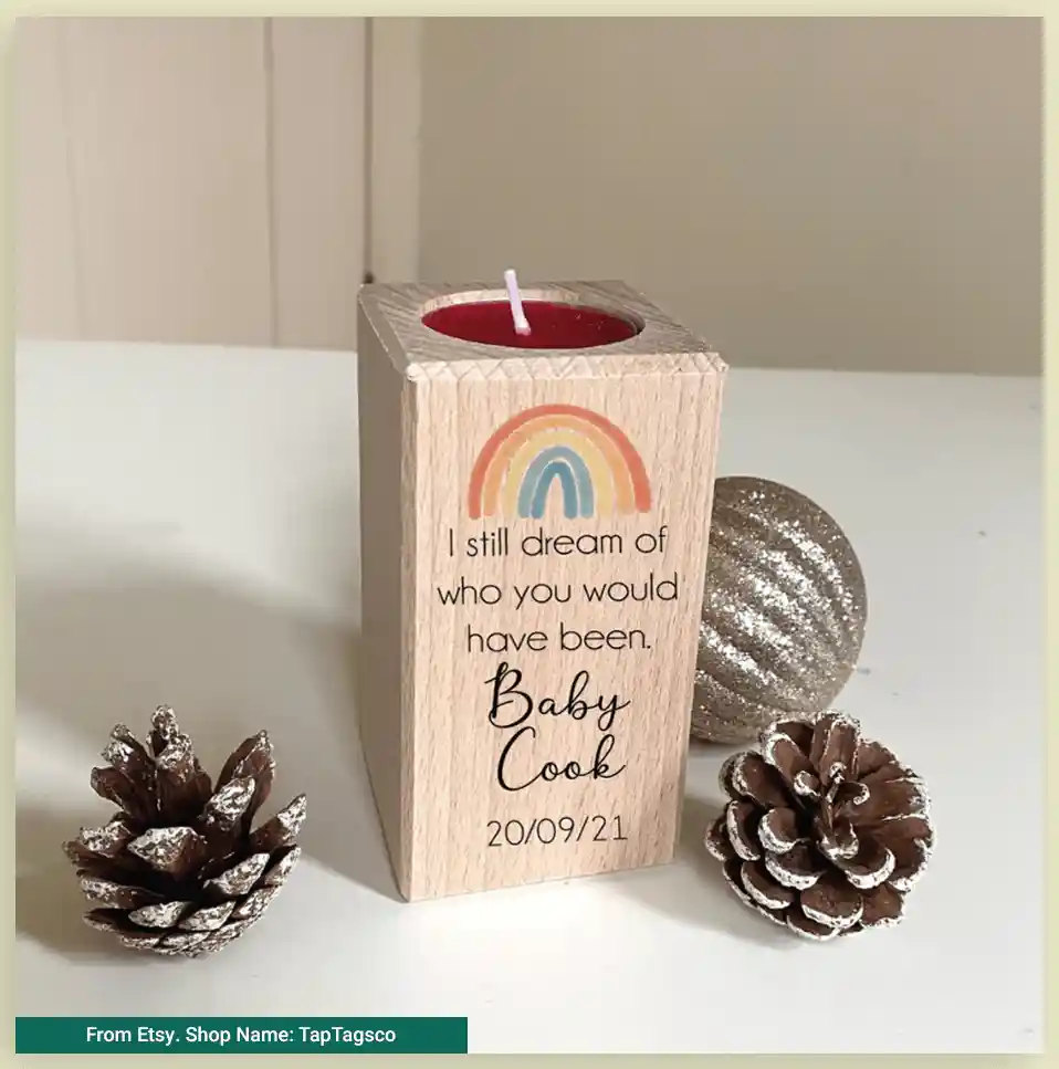 Wooden Memorial Candle Holder