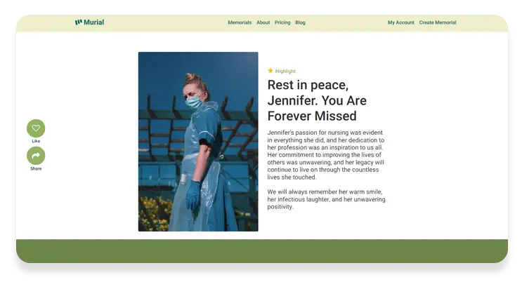 Nurse memorial website